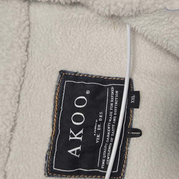 Men's Blue Denim Jacket Akoo EMBROIDERED SIZE XXL - Picture 3 of 6